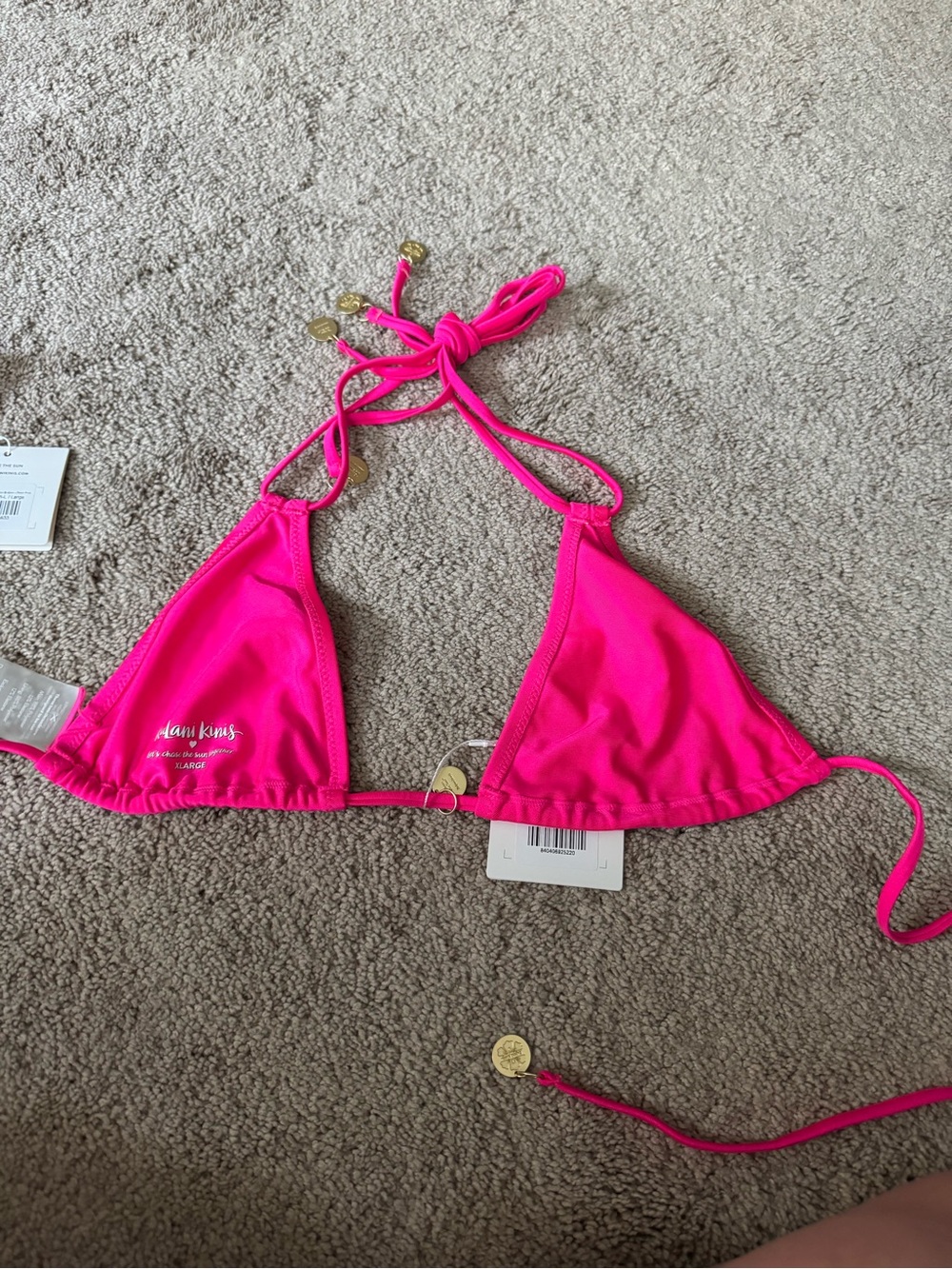 Kulani Kinis Hot Pink Triangle Bikini Top XL and bottom L